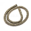 Faceted Rondelle Natural Pyrite Beads Strands G-I126-11-8x5mm-2