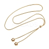 Adjustable 304 Stainless Steel Crystal Rhinestone Flower Round Snake Chain Lariat Necklaces for Women SA-D001-02G-3