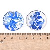 Blue and White Floral Printed Glass Cabochons GGLA-A002-30mm-XX-3
