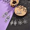 4 Pair 4 Style Spider & Coffin & Web 201 Stainless Steel Dangle Earrings EJEW-JE05238-4