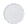 Mother's Day Theme Flat Round Cup Mat Silicone Molds DIY-I088-08-3