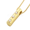 Brass & Plastic Pearl Letter Pendant Box Chain Necklaces for Women NJEW-U017-01G-09-2