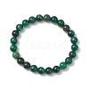 Natural Fuchsite Round Beaded Bracelets for Men Women BJEW-TA00612-2