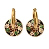 304 Stainless Steel Enamel Hoop Earrings LS-EJEW-Q040-01B-G-2