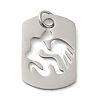 Non-Tarnish Hollow 304 Stainless Steel Pendants STAS-C086-04E-P-1