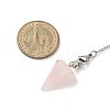 Cone Natural Rose Quartz Pointed Dowsing Pendulums HJEW-JM04048-02-3