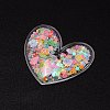 Heart PVC & Plastic Sequin Shaker Cabochons KY-CJC0006-01-2