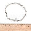 Brass Round Beads Stretch Bracelets BJEW-A034-05P-5
