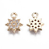 Brass Micro Pave Clear Cubic Zirconia Charms KK-S359-119-RS-2
