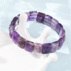 Natural Amethyst Beaded Stretch Bracelets for Unisex G-K303-02D-3