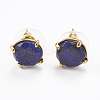 Natural Lapis Lazuli Stud Earrings EJEW-L196-05A-1
