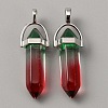 Glass Double Terminal Pointed Pendants G-WH0016-41F-1