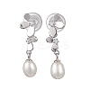 Natural Pearl Ear Studs EJEW-P286-05P-1