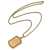 201 Stainless Steel Micro Pave Clear Cubic Zirconia Virgin Mary Rectangle Pendant Necklaces NJEW-D089-07G-2