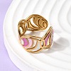 304 Stainless Steel Enamel Open Cuff Rings RJEW-L335-02C-G-4