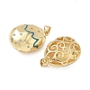 Brass Micro Pave Clear Cubic Zirconia Enamel Pendants KK-G536-24G-3