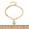 Brass Micro Pave Clear Cubic Zirconia Charm Bracelets BJEW-U020-19G-5