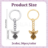 60Pcs 3 Color Alloy Keychain KEYC-PH01557-2