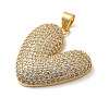 Brass Micro Pave Clear Cubic Zirconia Pendants KK-B094-04G-2