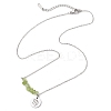 Natural Peridot Chip & Constellation Pendant Necklaces NJEW-JN05084-06-4