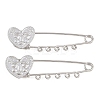 Heart Face 304 Stainless Steel Safety Pins Brooch Findings SA-CBA098D-15B-P05-1