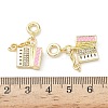 Brass Micro Pave Cubic Zirconia with Enamel Pendants KK-Z134-10G-01-3