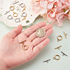 20Sets 2 Colors Ion Plating(IP) 304 Stainless Steel Ring Toggle Clasps STAS-CJ0001-204-5