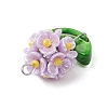 Glass Seed Beaded Flower Pendants X1-PALLOY-MZ00521-04-4