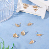 8Pcs 4 Styles Brass with Clear Cubic Zirconia Stud Earring Findings KK-TA0002-61-6