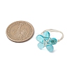 8Pcs 8 Colors Eco-Friendly Copper Wire Wrapped Transparent Glass Finger Rings RJEW-JR00982-3