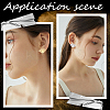 18 Pairs 2 Colors 304 Stainless Steel Eye Stud Earring Finding STAS-CN0001-34-4