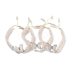 Natural Rose Quartz Braided Round Bead Bracelets BJEW-K251-06E-1