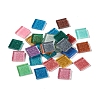 Square with Glitter Powder Mosaic Tiles Glass Cabochons DIY-P045-04B-1
