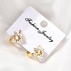 Flower Brass Hoop Earrings EJEW-S256-01A-G-2