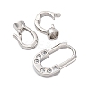 Brass Micro Pave Clear Cubic Zirconia Fold Over Clasps KK-P291-14P-2