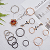 WADORN 12Pcs 6 Styles Zinc Alloy Spring Gate Rings FIND-WR0007-08-4