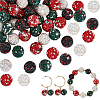 36Pcs 6 Colors Rhinestone Clay Pave Beads RB-PH0001-63-1