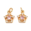 Brass Micro Pave Cubic Zirconia Charms CU-CBAA6E8-05G-04-1