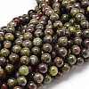 Natural Dragon Blood Jasper Round Beads Strands G-P075-04-4mm-1