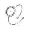 Non-Tarnish 304 Stainless Steel Open Cuff Finger Ring Cabochon Settings STAS-T060-13P-3