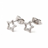 Non-Tarnish 304 Stainless Steel Hollow Out Star Stud Earrings for Women EJEW-C004-05P-1