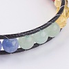 Natural Mixed Stone Beads Cord Bracelet BJEW-JB03609-02-2