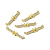 Rack Plating Brass Micro Pave Clear Cubic Zirconia Connector Charms KK-C007-37G-H-1