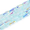 AB Color Plated Transparent Glass Teardrop Beads Strands EGLA-T029-08C-1