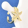 Starfish Brass Micro Pave Clear Cubic Zirconia Cuff Rings for Women RJEW-A088-08A-G-2