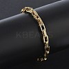 304 Stainless Steel Double Rectangle Link Chain Bracelets SA-CBA2696-05G-2