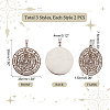 6Pcs 3 Style 304 Stainless Steel Pendants STAS-UN0044-46-4