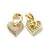 Clear Cubic Zirconia Heart Dangle Hoop Earrings EJEW-G333-01G-1-2