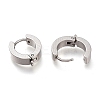 201 Stainless Steel Huggie Hoop Earrings Findings X-STAS-A167-01B-P-3