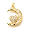 Brass Micro Pave Cubic Zirconia Pendants ZIRC-D275-04G-1